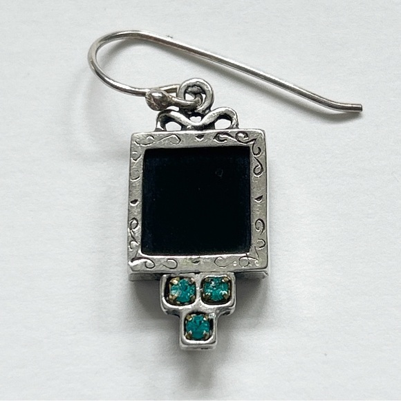 Onyx Apatite Sterling Silver Earrings - Picture 6 of 11